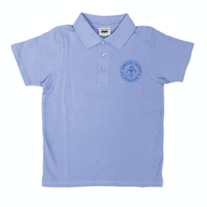 Φανέλες κοντομάνικες με γιακαδάκι γαλάζιες με μπλε κέντημα