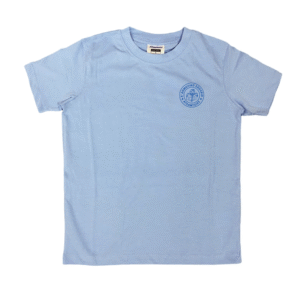 Φανέλες γυμναστικής κοντομάνικες γαλάζιες με μπλε στάμπα